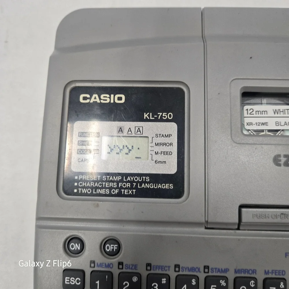 Casio KL-750 EZ-Label Printer Gray Portable Thermal Label Maker QWERTY Keyboard